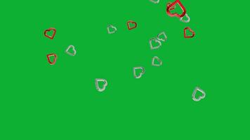 rouge et argent cœurs chute animation. mouvement graphique vidéo animation pour pour la Saint-Valentin jour, de la mère jour, mariage anniversaire, salutation cartes invitation et anniversaire Contexte video