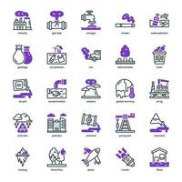Pollution icon pack for your website design, logo, app, and user interface. Pollution icon mixed line and solid design. Vector graphics illustration and editable stroke.