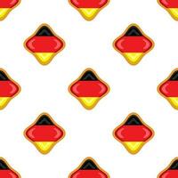 Pattern cookie with flag country Germany in tasty biscuit vector