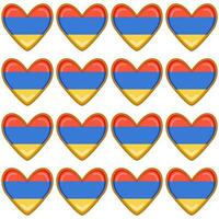 Pattern cookie with flag country Armenia in tasty biscuit vector