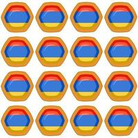 Pattern cookie with flag country Armenia in tasty biscuit vector