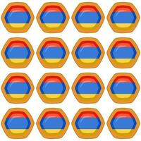 Pattern cookie with flag country Armenia in tasty biscuit vector