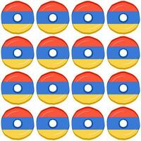 Pattern cookie with flag country Armenia in tasty biscuit vector