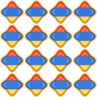 Pattern cookie with flag country Armenia in tasty biscuit vector