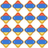 Pattern cookie with flag country Armenia in tasty biscuit vector