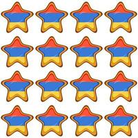 Pattern cookie with flag country Armenia in tasty biscuit vector