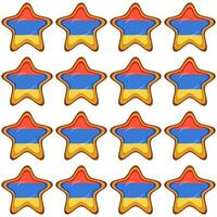 Pattern cookie with flag country Armenia in tasty biscuit vector