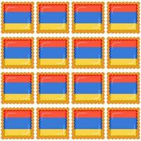Pattern cookie with flag country Armenia in tasty biscuit vector
