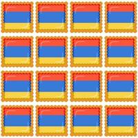 Pattern cookie with flag country Armenia in tasty biscuit vector