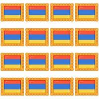Pattern cookie with flag country Armenia in tasty biscuit vector