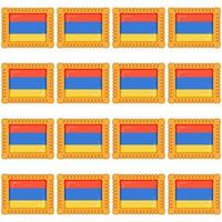 Pattern cookie with flag country Armenia in tasty biscuit vector