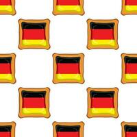 Pattern cookie with flag country Germany in tasty biscuit vector