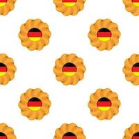 Pattern cookie with flag country Germany in tasty biscuit vector