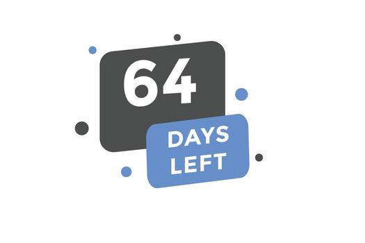 64 days Left countdown template. 64 day Countdown left banner label button eps 10 vector