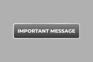 Important Message Button. Speech Bubble, Banner Label Important Message vector