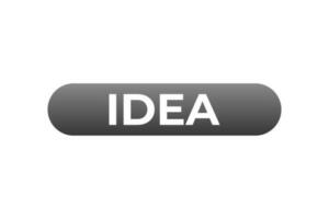 idea Button. Speech Bubble, Banner Label idea vector