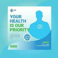 Health  social media post and square web banner template vector