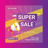 Super sale offer social media post vector