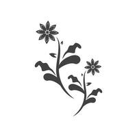 Black flower silhouette vector template illustration