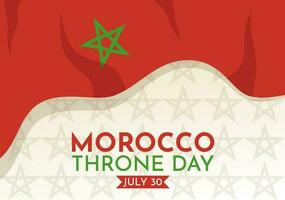 Happy Morocco Throne Day Vector Illustration with Waving Flag in Celebration National Holiday on July 30 Cartoon Hand Drawn Landing Page Templates