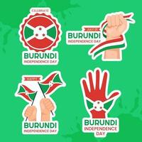 Burundi Independence Day Label Flat Cartoon Hand Drawn Templates Background Illustration vector