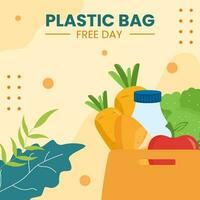 International Plastic Bag Free Day Social Media Background Illustration Cartoon Hand Drawn Templates vector