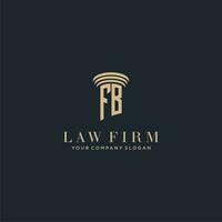 FB initial monogram lawfirm logo with pillar design vector