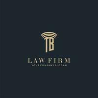 TB initial monogram lawfirm logo with pillar design vector