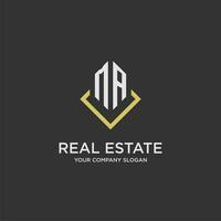MA initial monogram logo for real estate with polygon style vector
