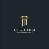 NM initial monogram lawfirm logo with pillar design vector