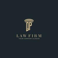 QP initial monogram lawfirm logo with pillar design vector