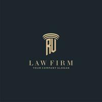 RV initial monogram lawfirm logo with pillar design vector