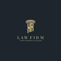 XR initial monogram lawfirm logo with pillar design vector
