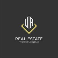 WA initial monogram logo for real estate with polygon style vector