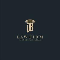 DB initial monogram lawfirm logo with pillar design vector
