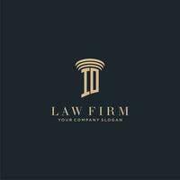 IO initial monogram lawfirm logo with pillar design vector
