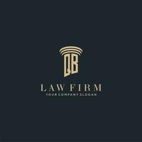 QB initial monogram lawfirm logo with pillar design vector