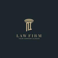 MI initial monogram lawfirm logo with pillar design vector