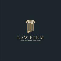 WM initial monogram lawfirm logo with pillar design vector