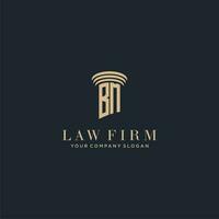 BM initial monogram lawfirm logo with pillar design vector