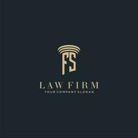 FS initial monogram lawfirm logo with pillar design vector