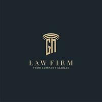 GM initial monogram lawfirm logo with pillar design vector