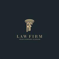 RF initial monogram lawfirm logo with pillar design vector