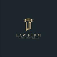 LM initial monogram lawfirm logo with pillar design vector
