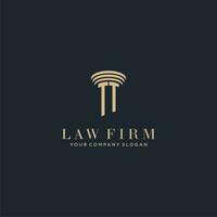 TT initial monogram lawfirm logo with pillar design vector