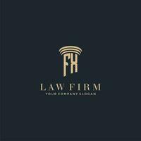 FX initial monogram lawfirm logo with pillar design vector