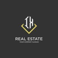 IX initial monogram logo for real estate with polygon style vector