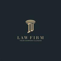 IV initial monogram lawfirm logo with pillar design vector