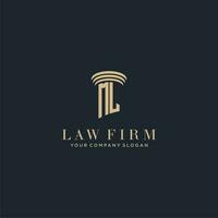 ML initial monogram lawfirm logo with pillar design vector