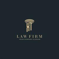 XT initial monogram lawfirm logo with pillar design vector